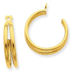 14k Yellow Gold Double Hoop Earring Jackets