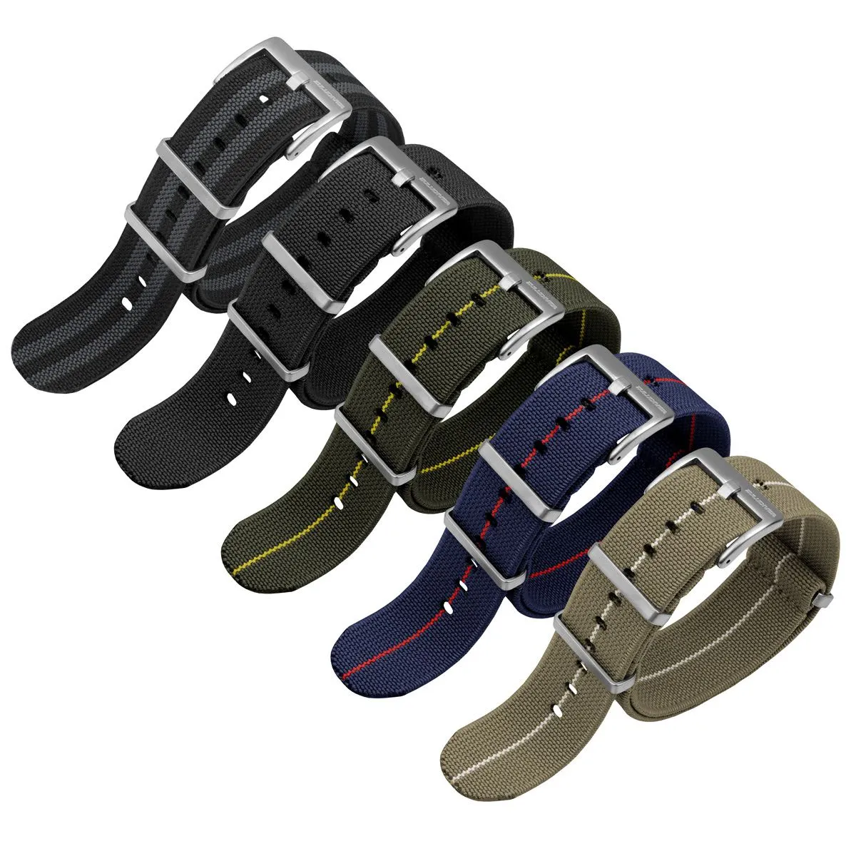 1973 British Military Watch Strap: AIRBORNE Elastic - Black / Sand