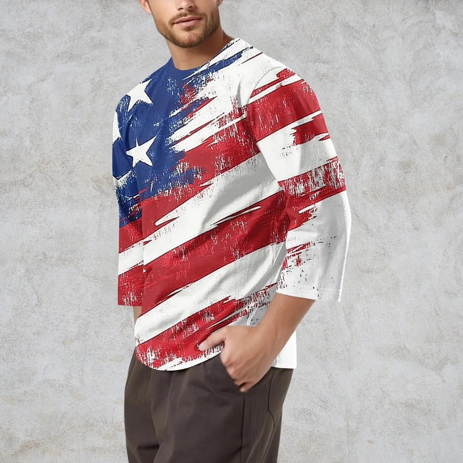 4th of July Shirts Men Slim Fit & Comfortable Flag Graphic Summer Short Sleeve 2025