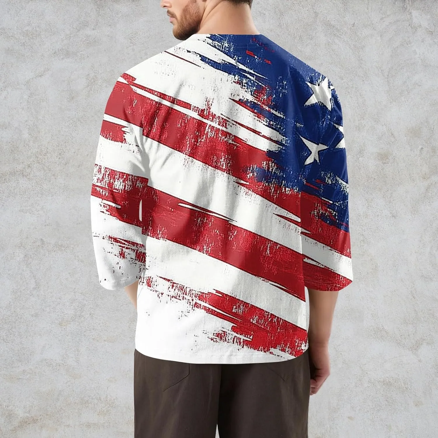 4th of July Shirts Men Slim Fit & Comfortable Flag Graphic Summer Short Sleeve 2025
