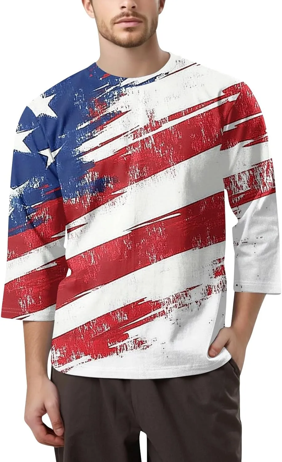 4th of July Shirts Men Slim Fit & Comfortable Flag Graphic Summer Short Sleeve 2025