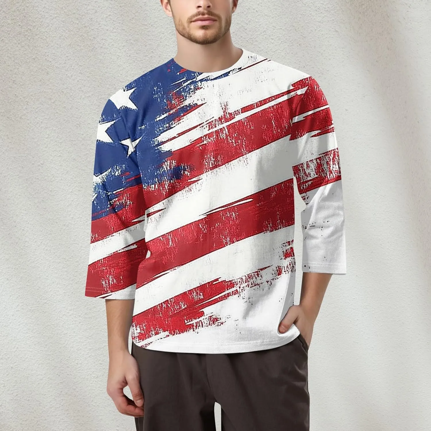 4th of July Shirts Men Slim Fit & Comfortable Flag Graphic Summer Short Sleeve 2025