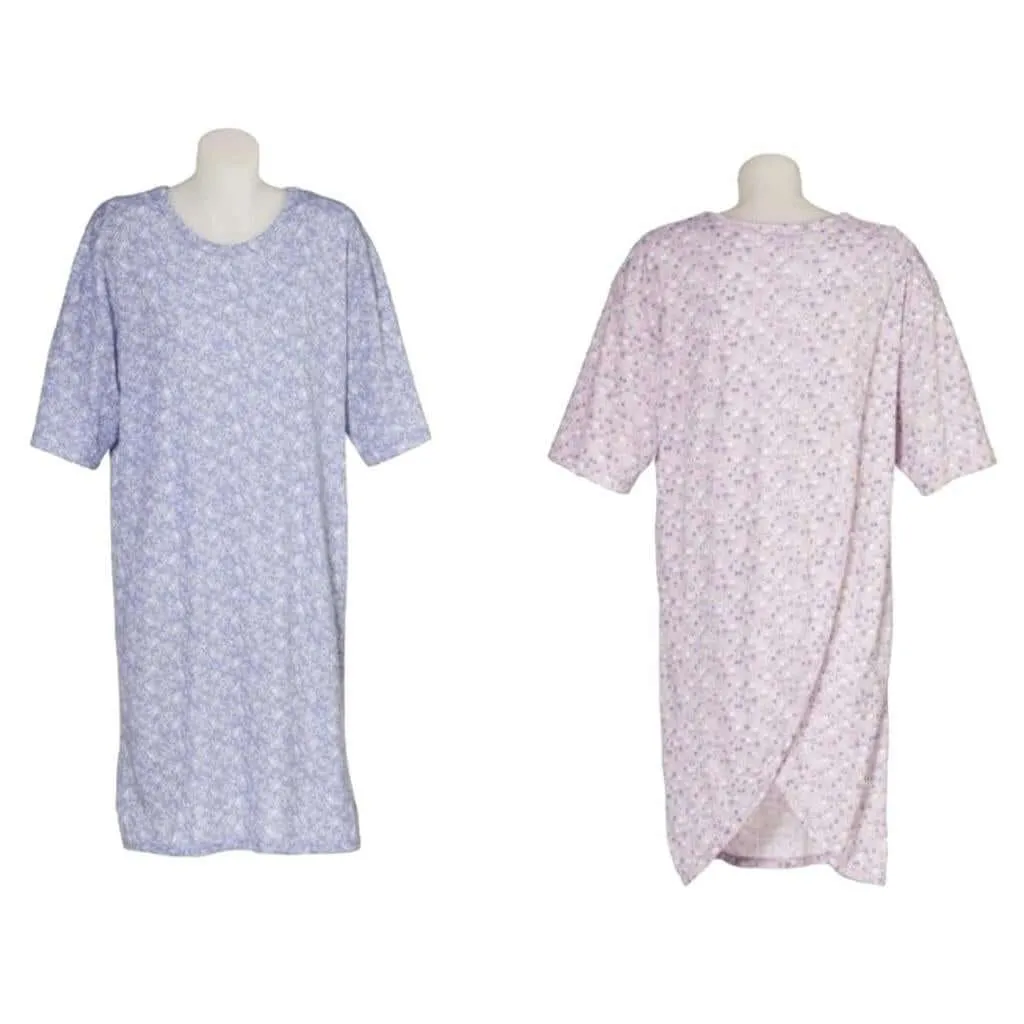 Adaptive Short Sleeved Nightie Petal Back Clothing