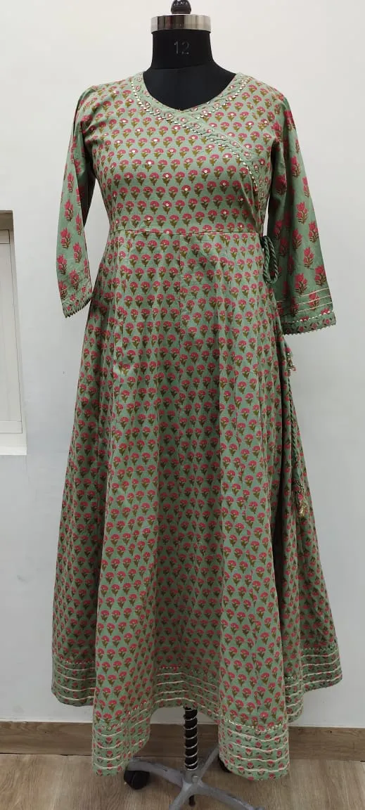 Angrakha Cotton Gown