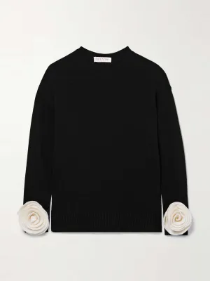 Appliquéd wool sweater