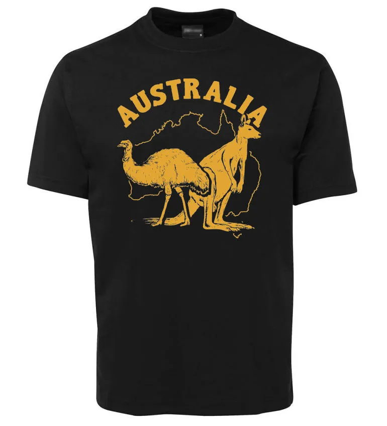 Australia Kangaroo & Emu Adults T-Shirt (Various Colours)