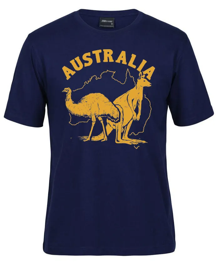 Australia Kangaroo & Emu Adults T-Shirt (Various Colours)