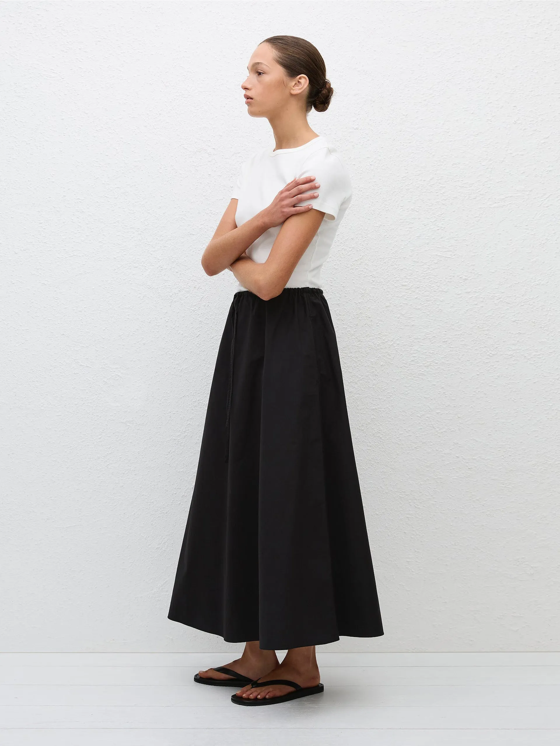 Black drawcord skirt