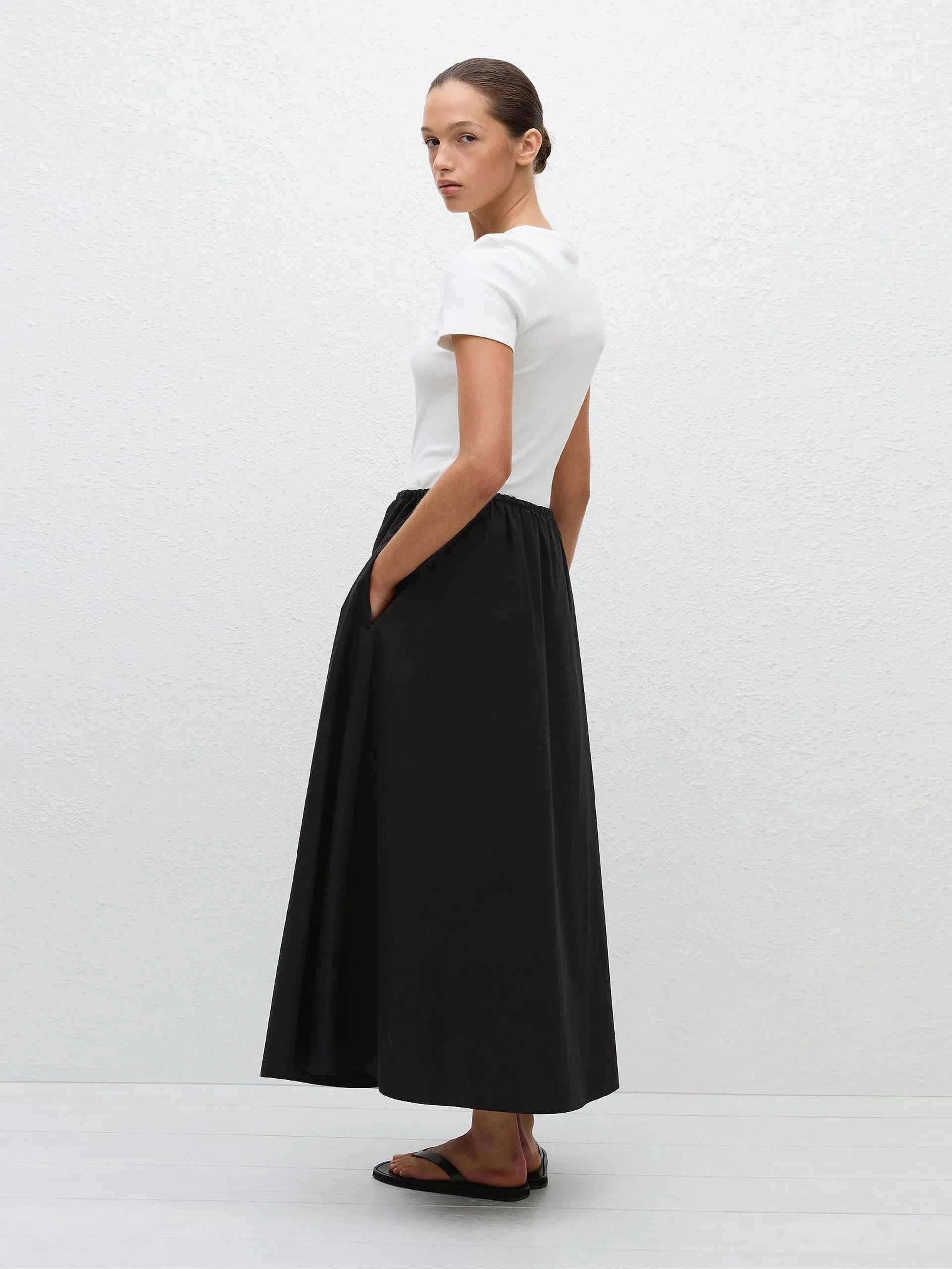Black drawcord skirt