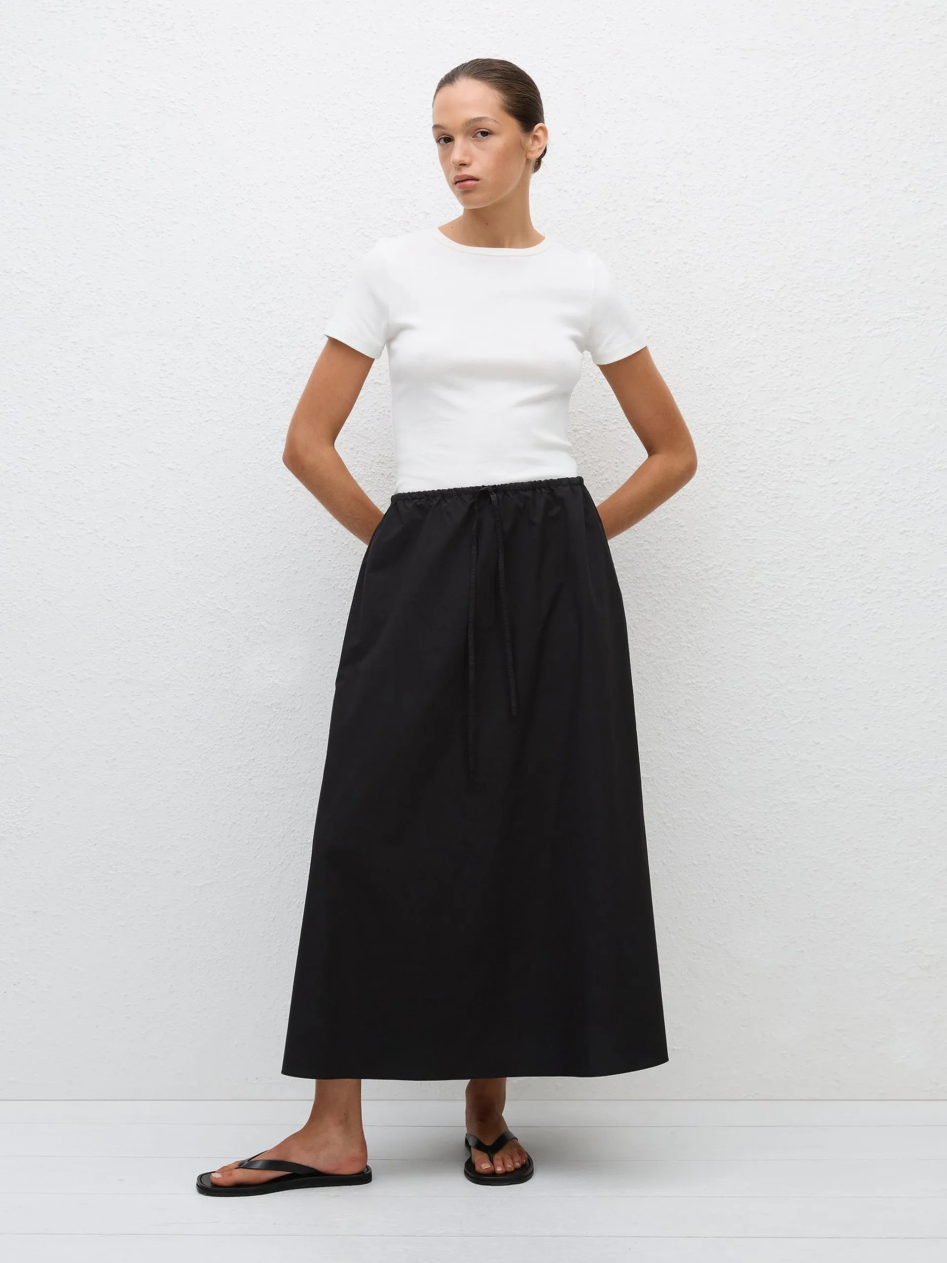 Black drawcord skirt
