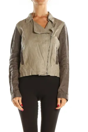 Brown Colorblock Jacket