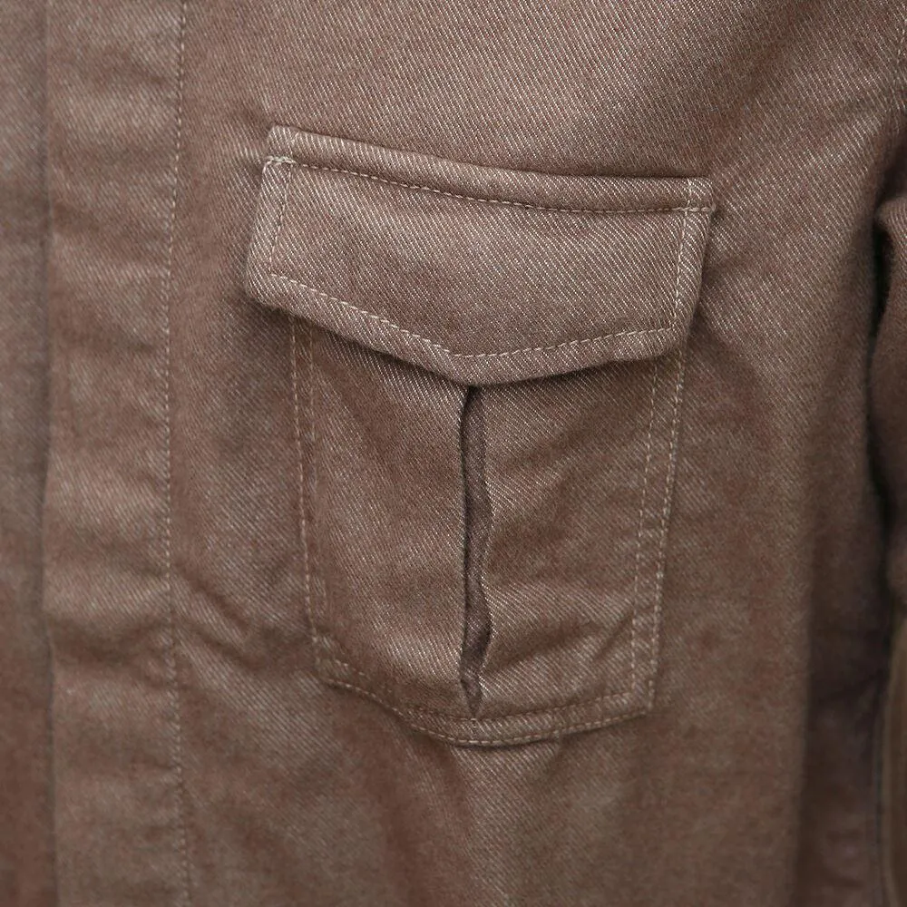 Brown Military Style Shirt