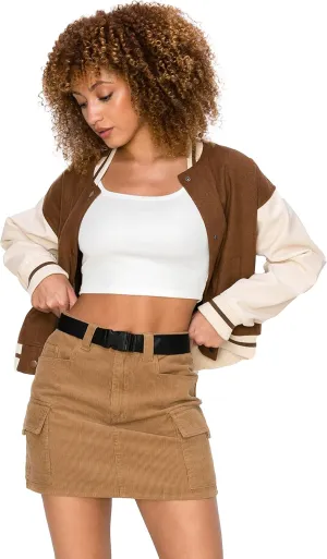 Cali1850 Womens Cargo Mini Skirts  Belted Casual Stylish Skirts with Pockets