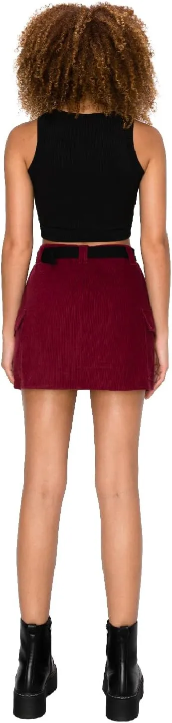 Cali1850 Womens Cargo Mini Skirts  Belted Casual Stylish Skirts with Pockets