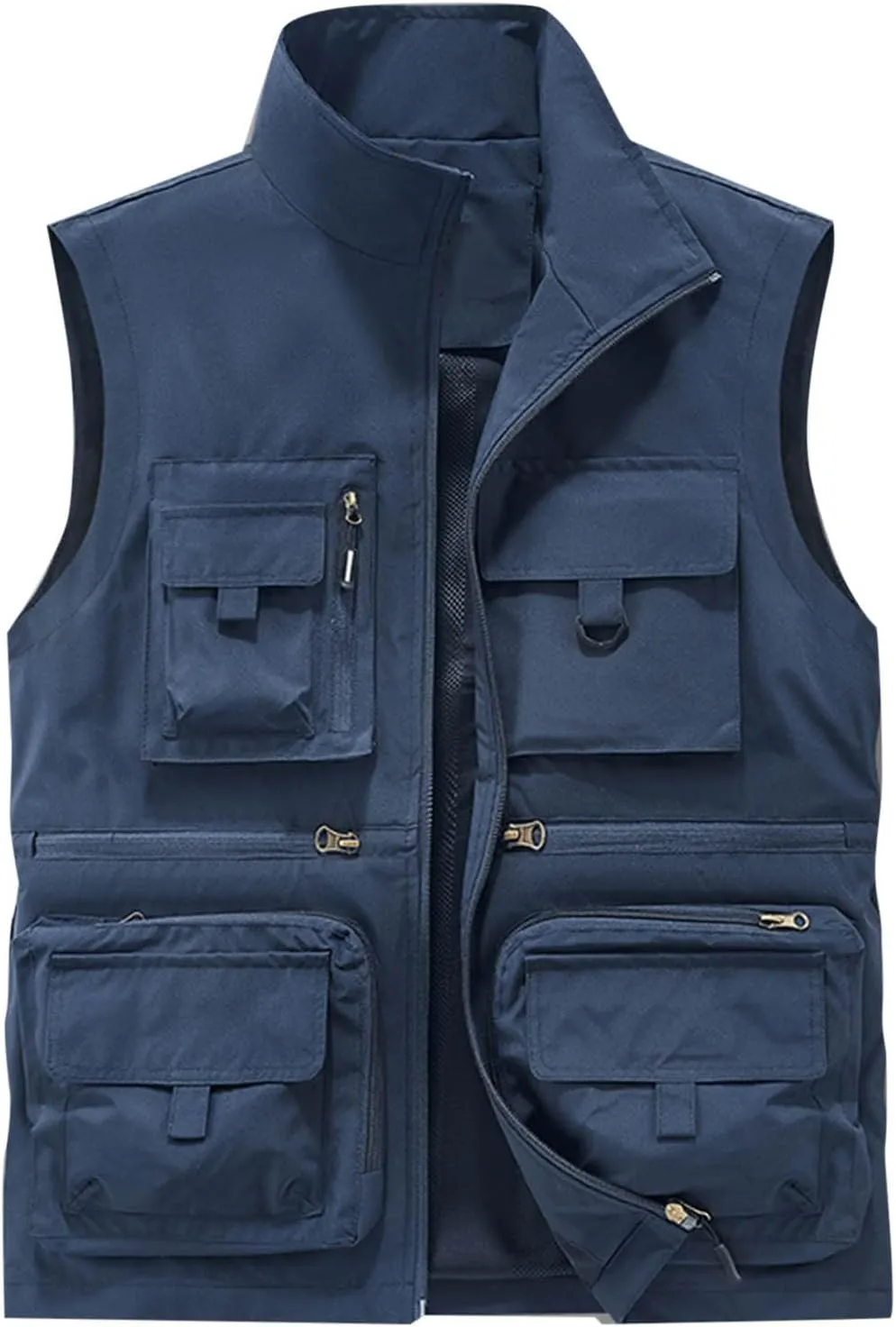 Cambkatl Men's Lightweight Utility Fishing Vest Outdoor Work Safari Travel Photo Casual Sleeveless Cargo Jacket Multi Pockets