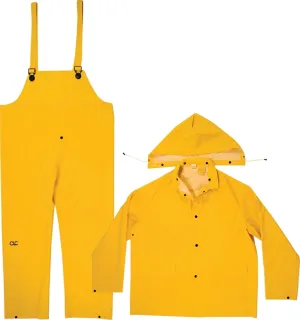 CLC R101M Rain Suit, M, PVC, Yellow, Detachable Collar :EA: QUANTITY: 1