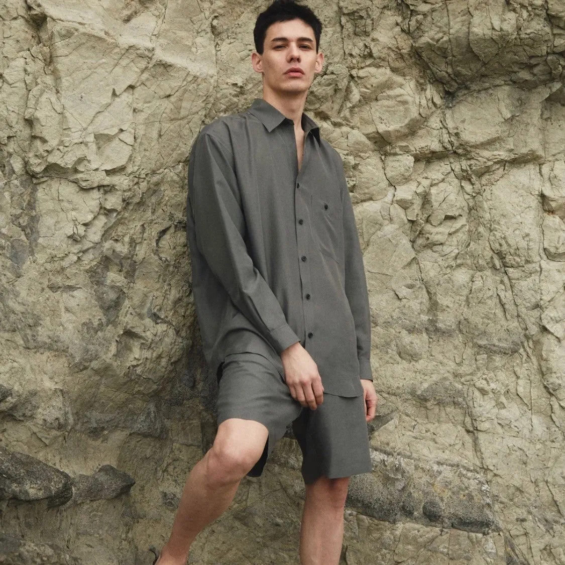 Cornier コルニエ BRAZIL SILK LONG SLEEVE SHIRTS シルクシャツ