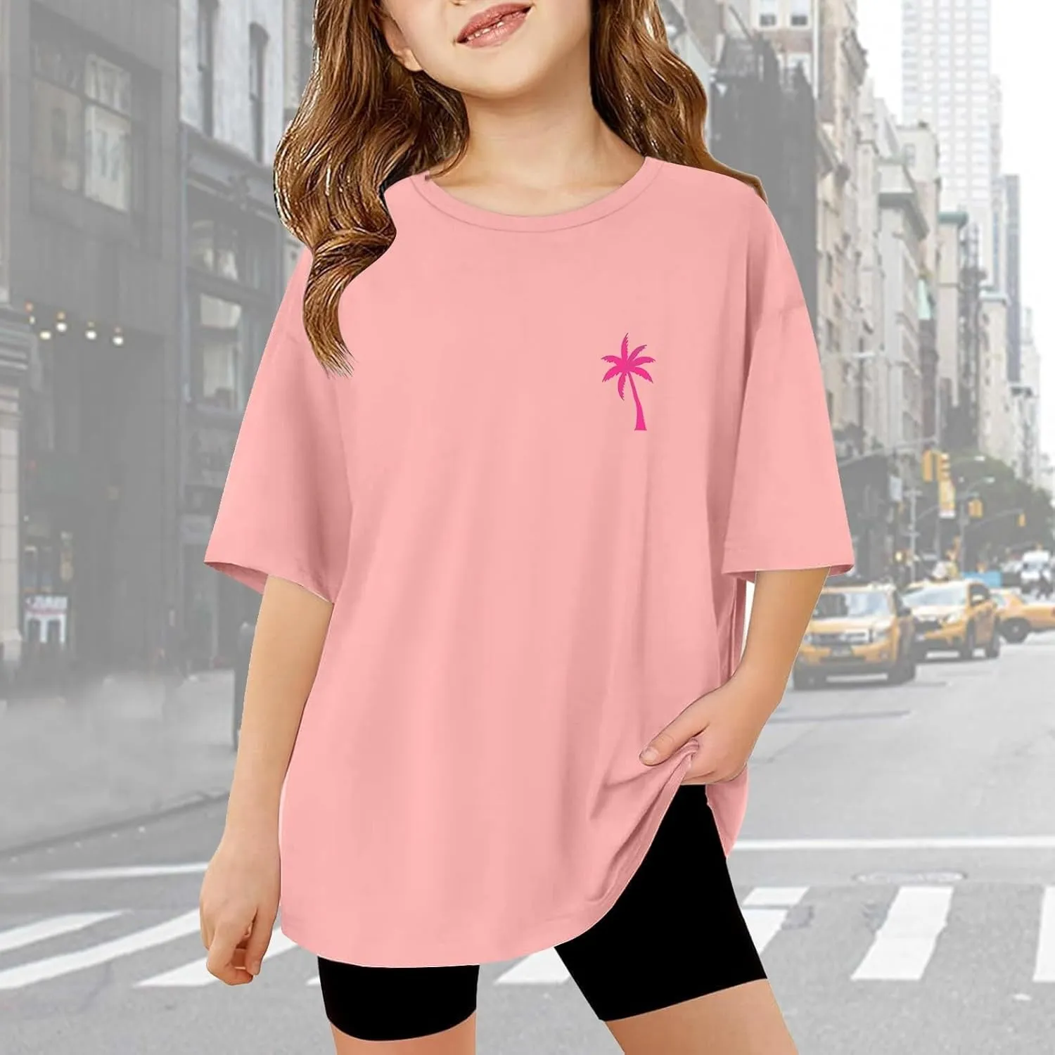 Cute Tops for Teens Summer Preppy Clothes Oversized T Shirts Fashion Loose Fit Girls Graphic Tees New Workout Tops