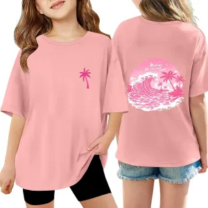 Cute Tops for Teens Summer Preppy Clothes Oversized T Shirts Fashion Loose Fit Girls Graphic Tees New Workout Tops