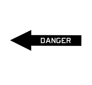 Danger Arrow Black (Left)