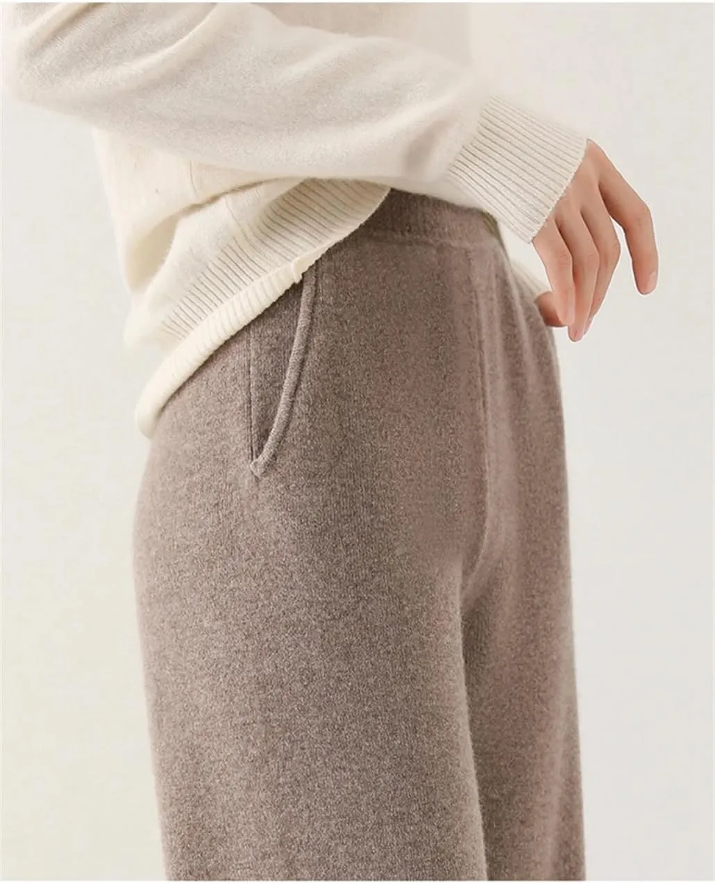 DBFBDTU Wool Wide Leg Pants Women's High Waisted Straight Leg Floor Pants Outerwear Pants