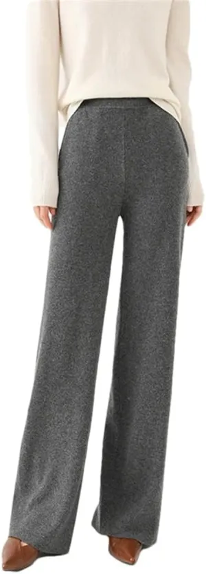 DBFBDTU Wool Wide Leg Pants Women's High Waisted Straight Leg Floor Pants Outerwear Pants