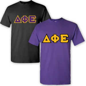 Delta Phi Epsilon Lettered T-Shirt, 2-Pack Bundle Deal - G500 (2) - TWILL