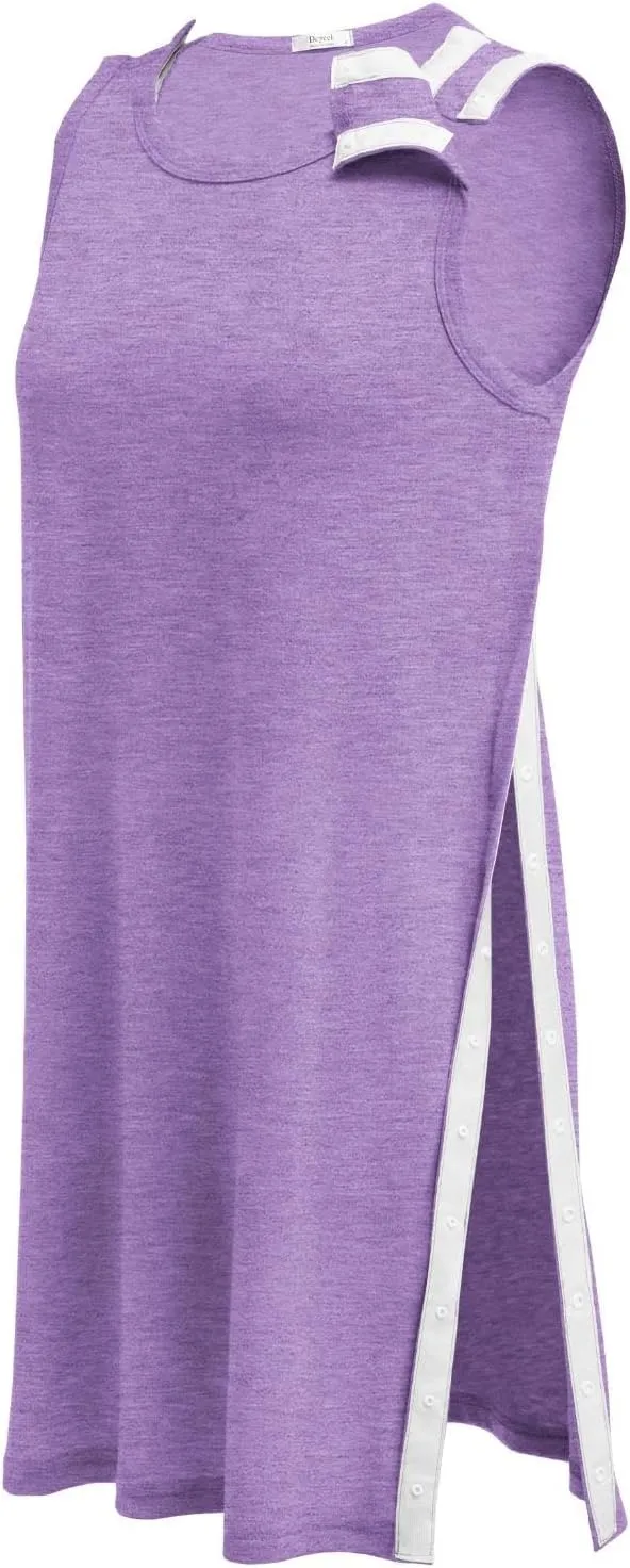 Deyeek Women's Post Shoulder Surgery Dress Full Tear Away Sleeveless Tank Dress After Rotator Cuff Adaptive Clothing