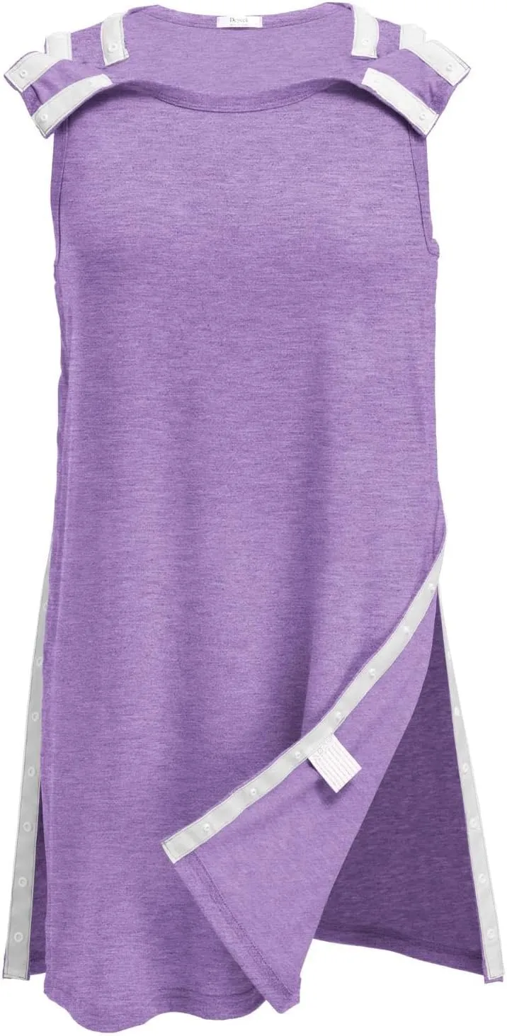 Deyeek Women's Post Shoulder Surgery Dress Full Tear Away Sleeveless Tank Dress After Rotator Cuff Adaptive Clothing