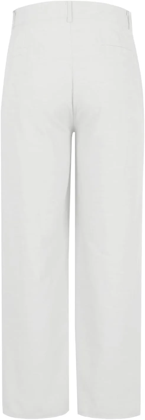 Finelylove Cotton Linen Pants Men Straight Leg Pleated Work Dress Pants Relaxed Fit Casual Leisure Chino Trousers