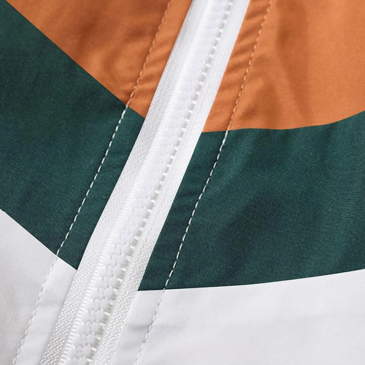 Finelylove Mens Casual Bomber Jacket Lightweight Zip Up Stand Collar Varsity Jacket Fashion Color Block Windbreaker