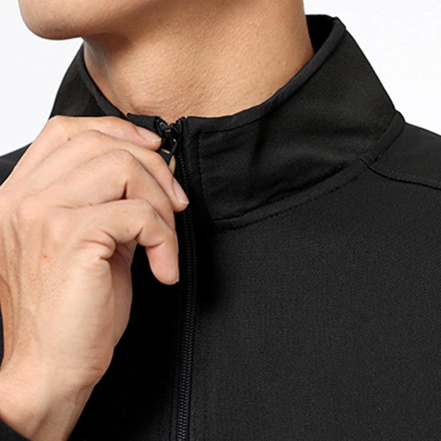 Finelylove Mens Track Jackets Lightweight Zip Up Stand Collar Running Athletic Jacket Active Outwear with Phone Pocket