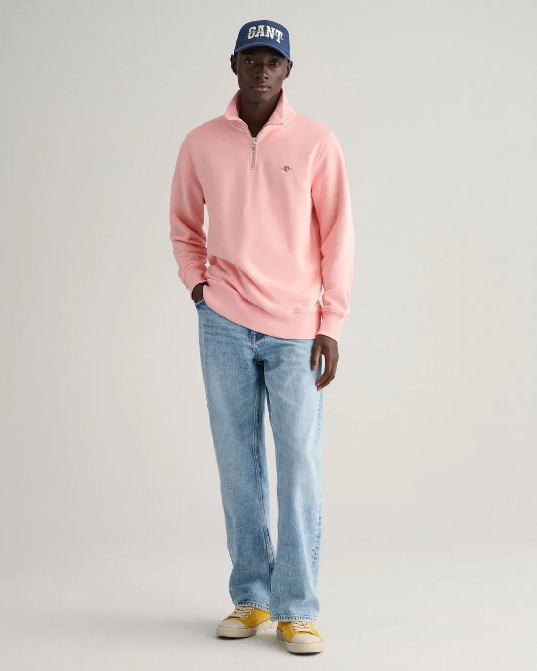 GANT - Half Zip, Bubbelgum Pink Sweatshirt