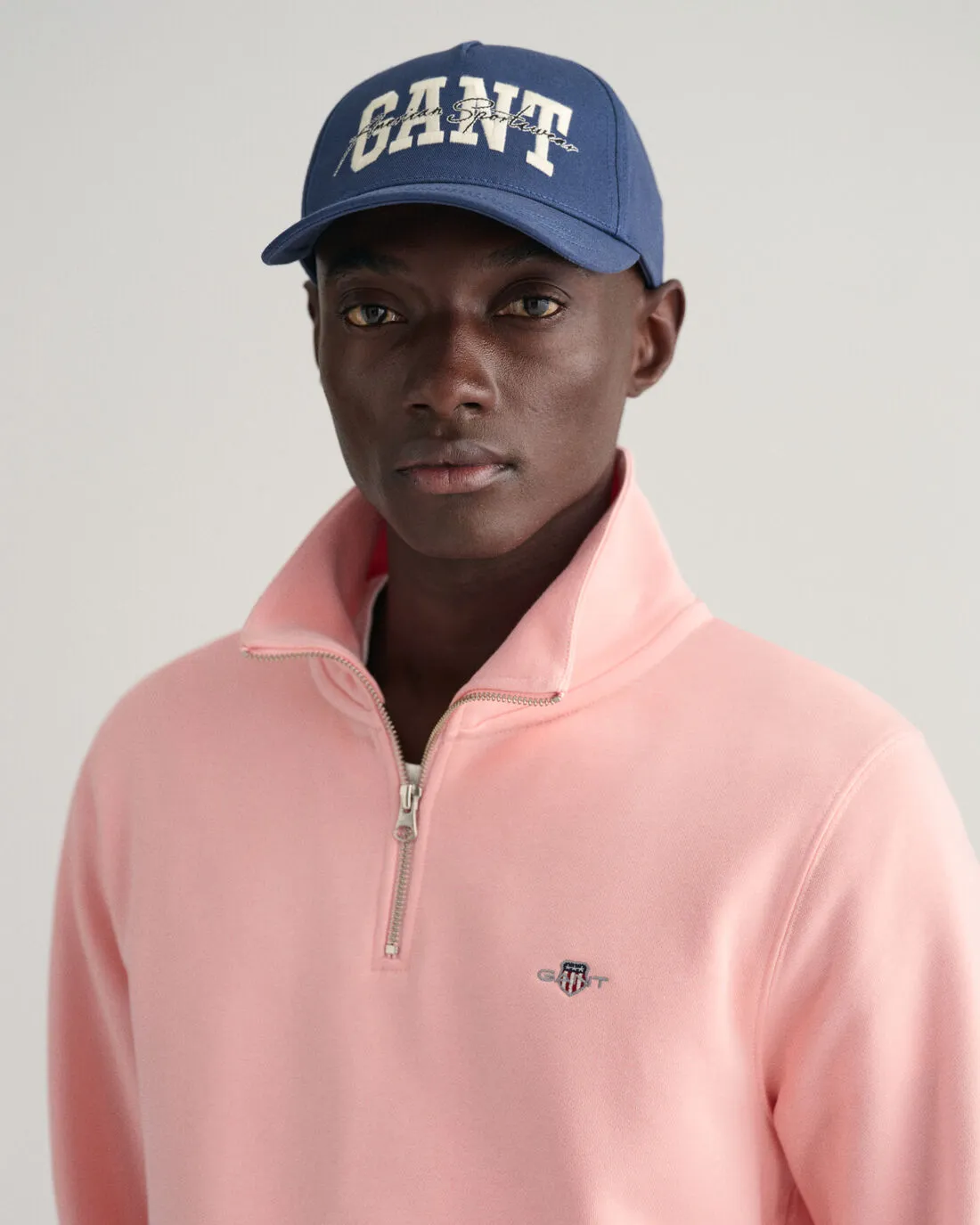 GANT - Half Zip, Bubbelgum Pink Sweatshirt