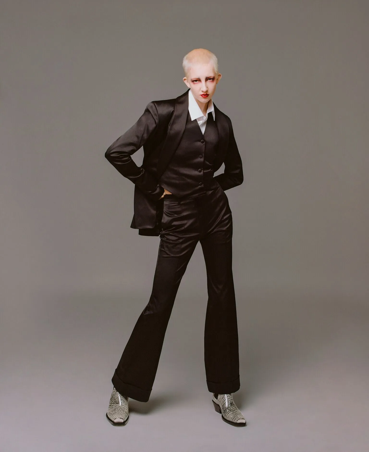 House of Holland Black Satin Tailored Waistcoat