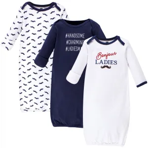 Hudson Baby Cotton Gowns, Bonjour