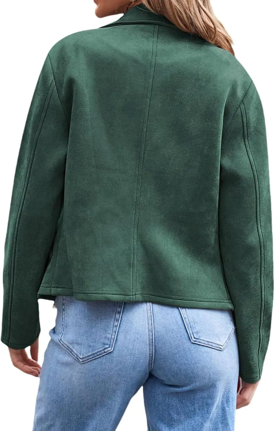 Kubbon Womens Faux Leather Jackets Faux Suede Motorcycle Jackets Coats Casual Zipper Cropped Bomber Biker Moto Coat Outwear