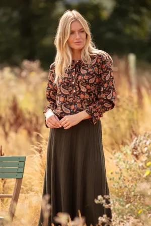 Meg Shirt in Chocolate Paisley