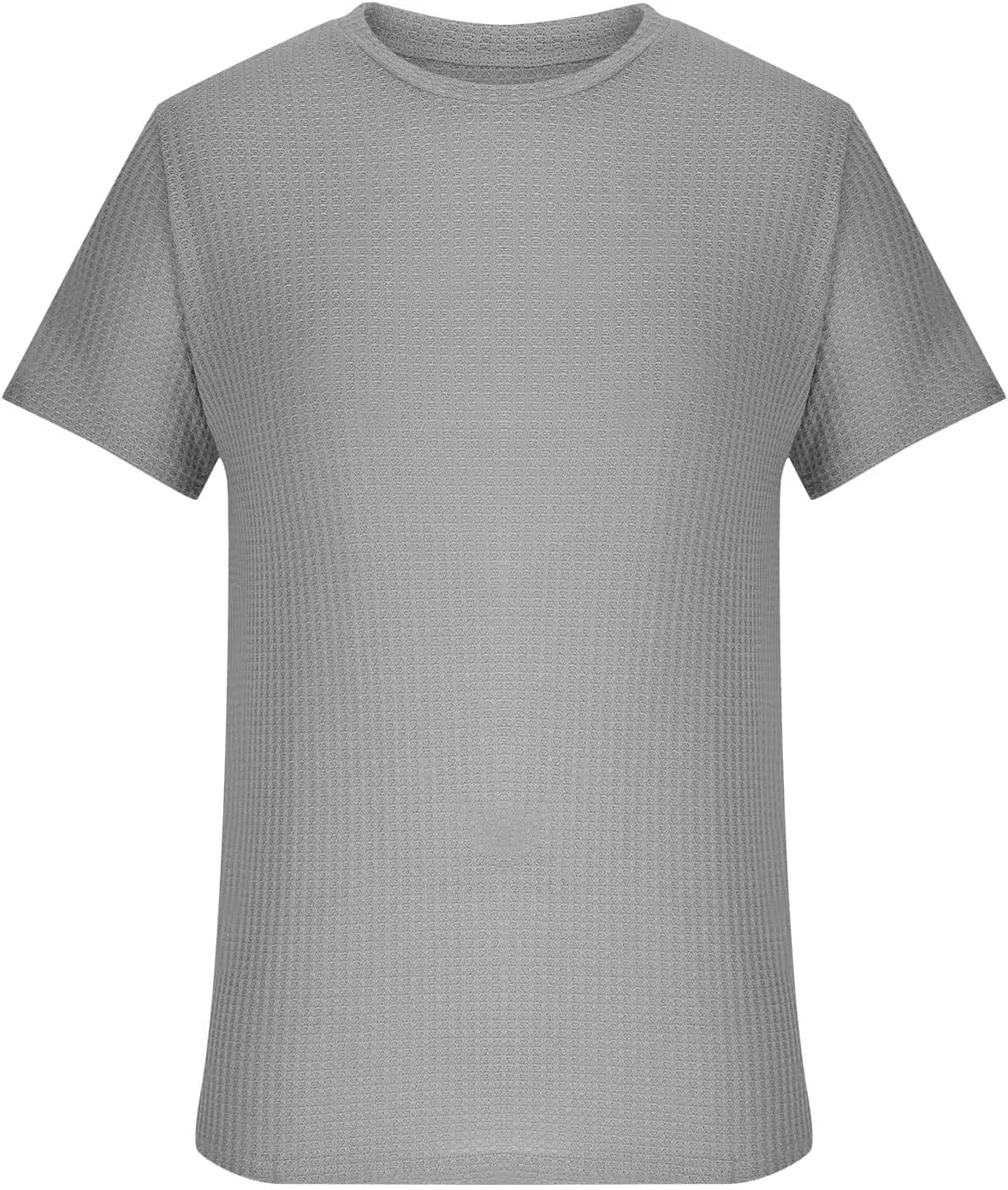 Mens Textured T-Shirts Lightweight Casual Knit Short Sleeve Crewneck Tops Summer Loose Fit Waffle Knit Pullover Tees