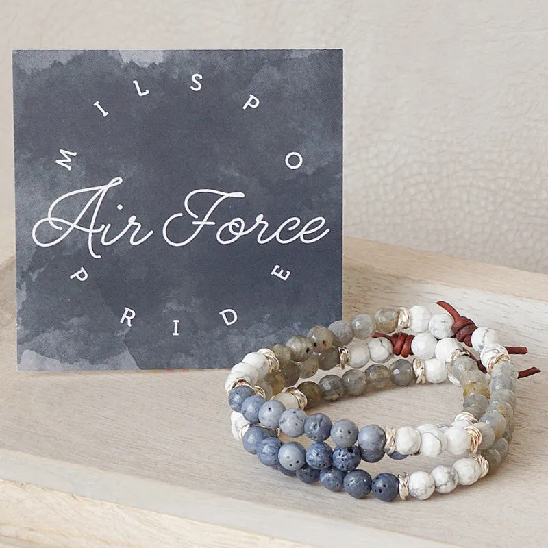Milspo Pride Mini Bracelet - Air Force | Military Spouse Bracelet