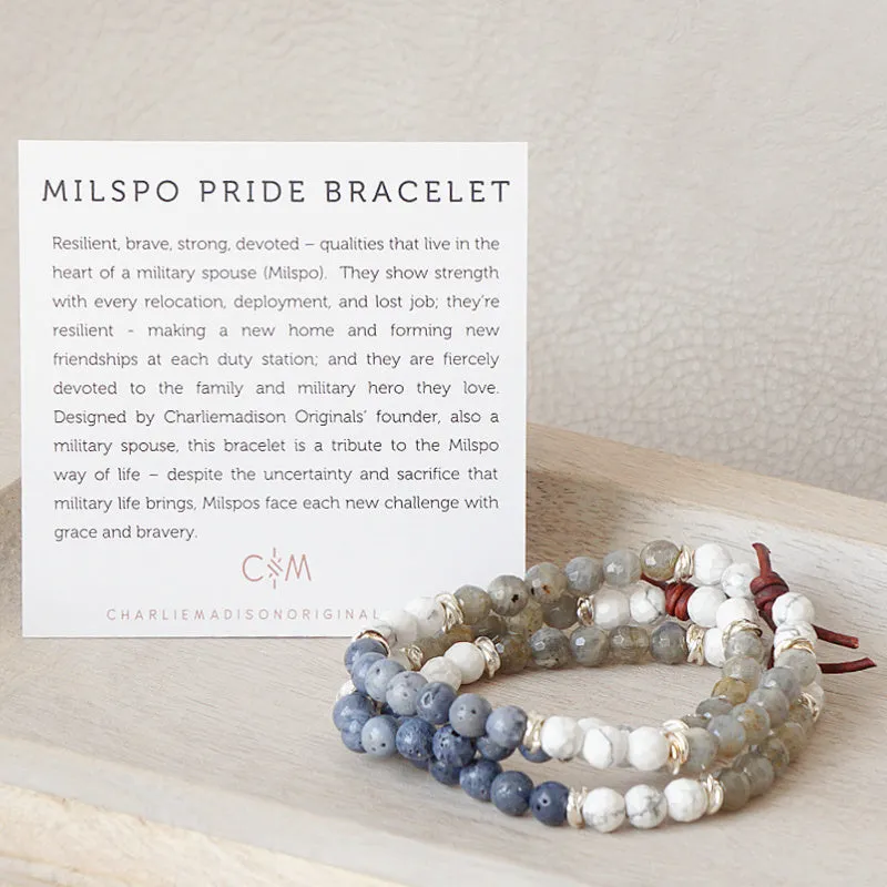 Milspo Pride Mini Bracelet - Air Force | Military Spouse Bracelet