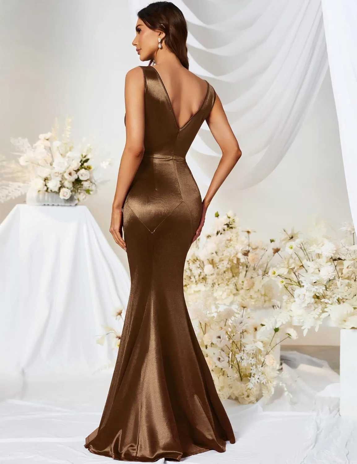 MUXXN Women's 30s Brief Elegant Mermaid Sleeveless Gowns Formal Evening Dress