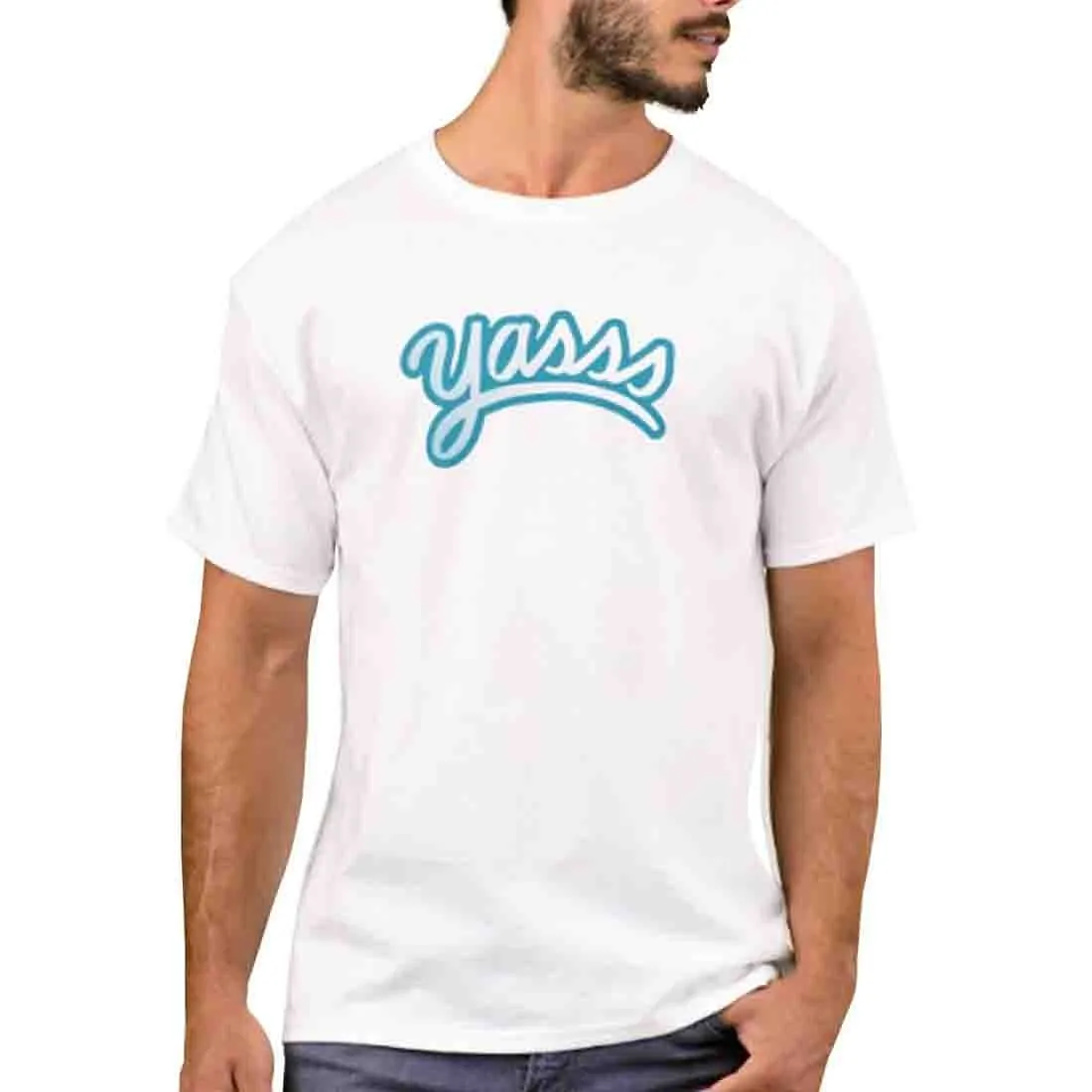 Nutcase Designer Round Neck Men's T-Shirt Wrinkle-Free Poly Cotton Tees - Yasss