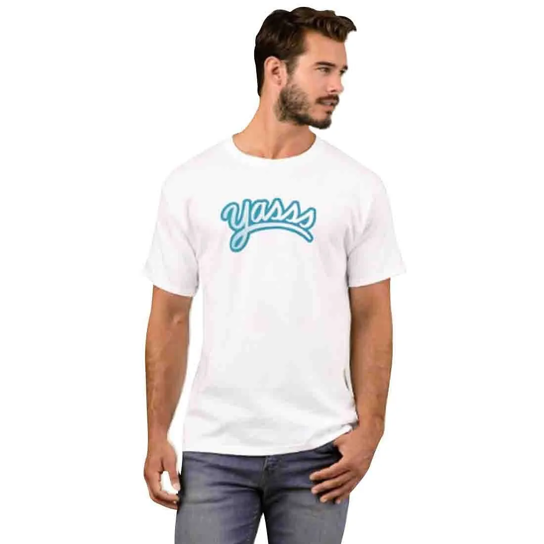 Nutcase Designer Round Neck Men's T-Shirt Wrinkle-Free Poly Cotton Tees - Yasss