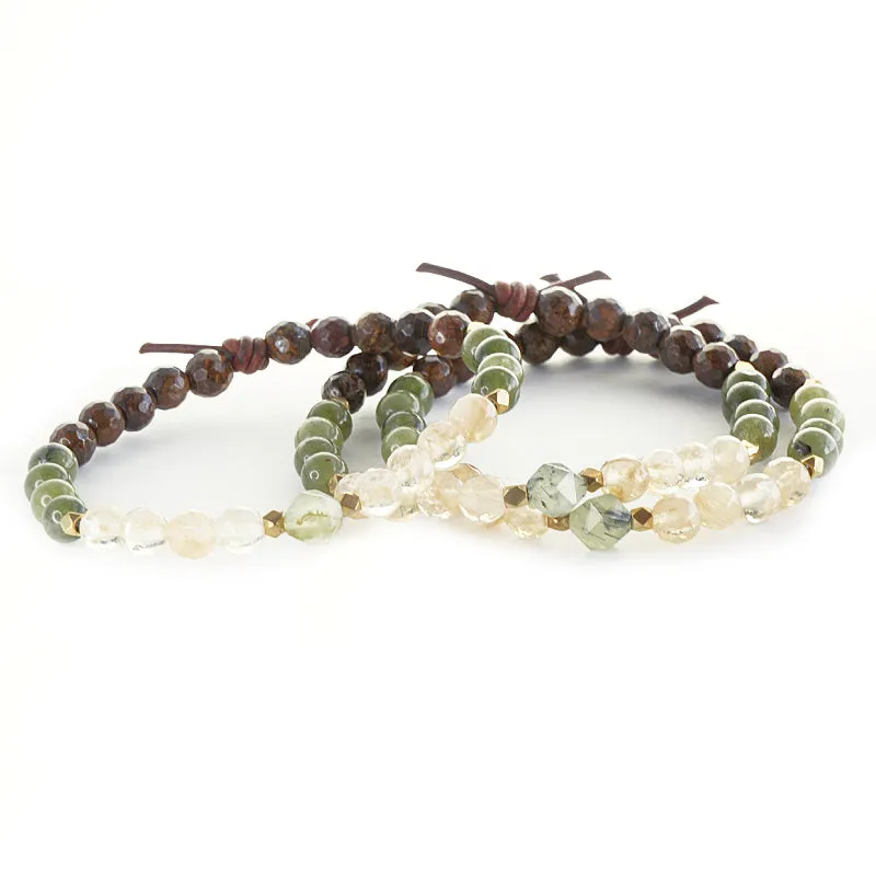 One Day Closer Mini Bracelet - Green | Military Deployment Bracelet