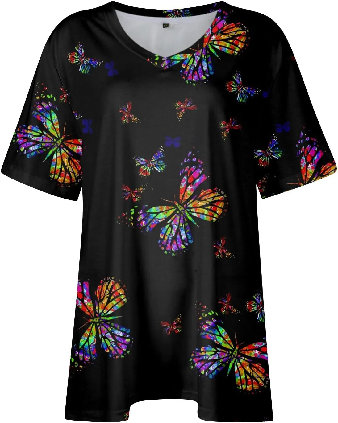 Plus Size Summer Tops Shorts Sleeve Work Shirts For Women Tops V Neck Basic Tee Tunic Oversized Blouses Comfy Clothes