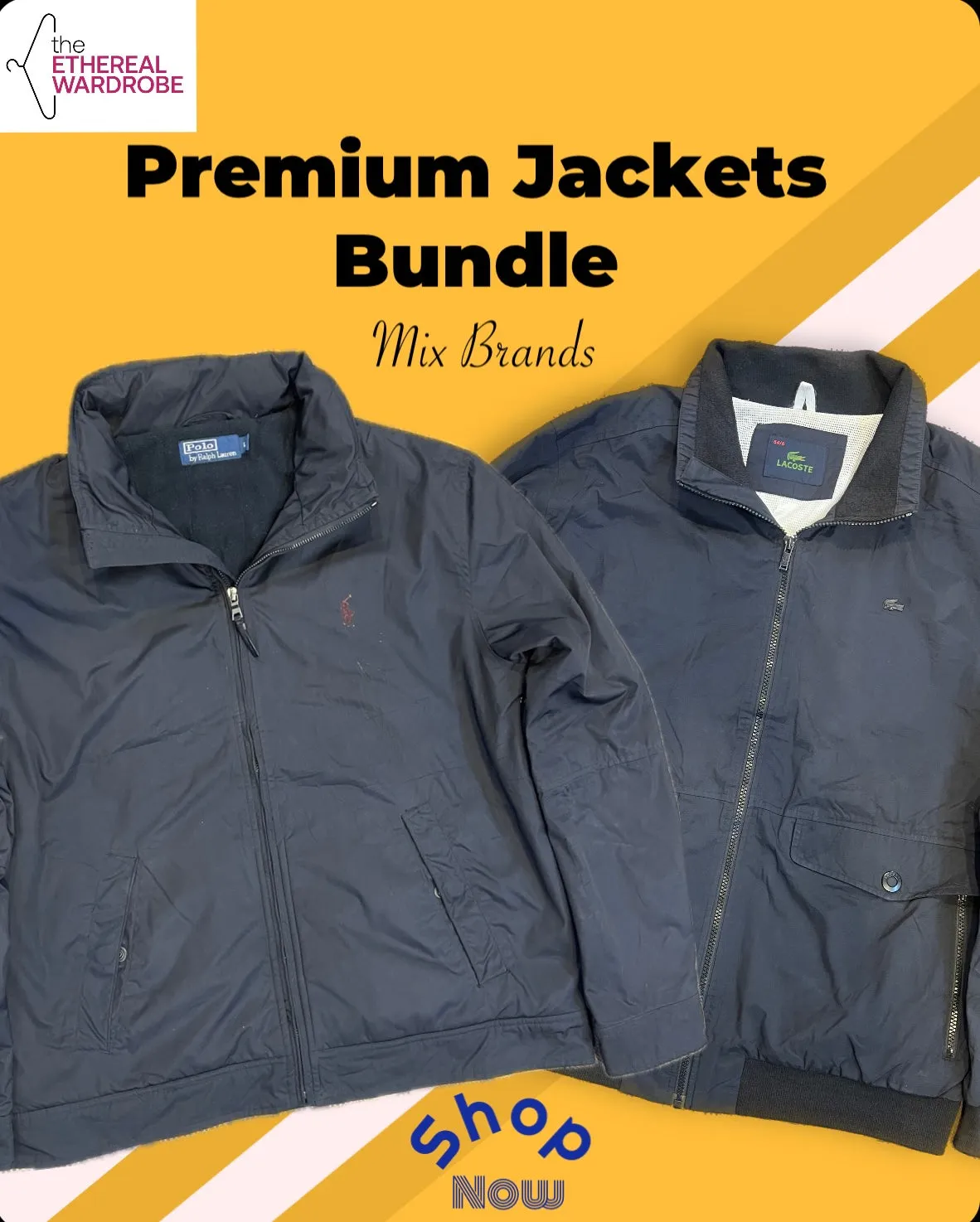Premium Jackets Bundle 20pcs Polo ralph Lauren, Lacoste, North Face, Helly Hansen, Nike, Adidas, Reebok, Tommy Hilfiger and other brands