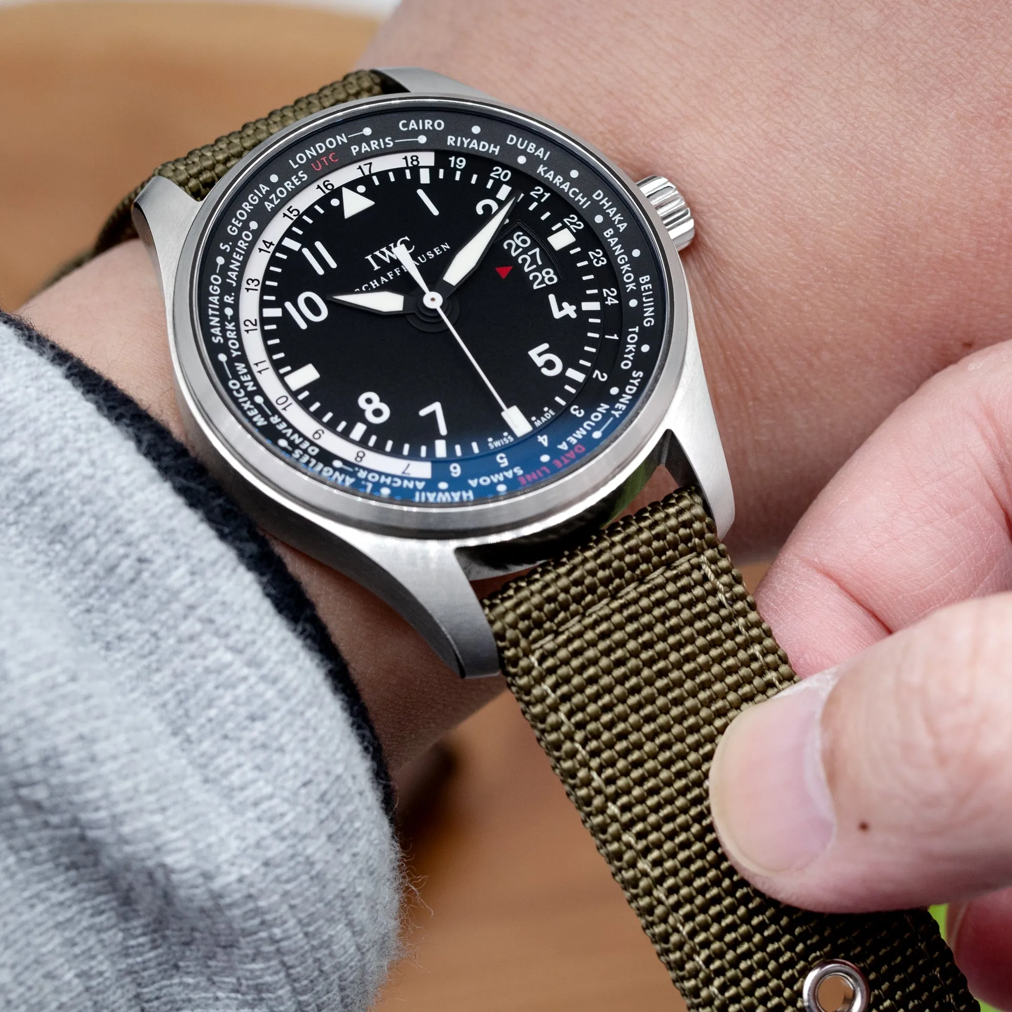 Q.R. 22mm Premium Nylon weaved, Military Green