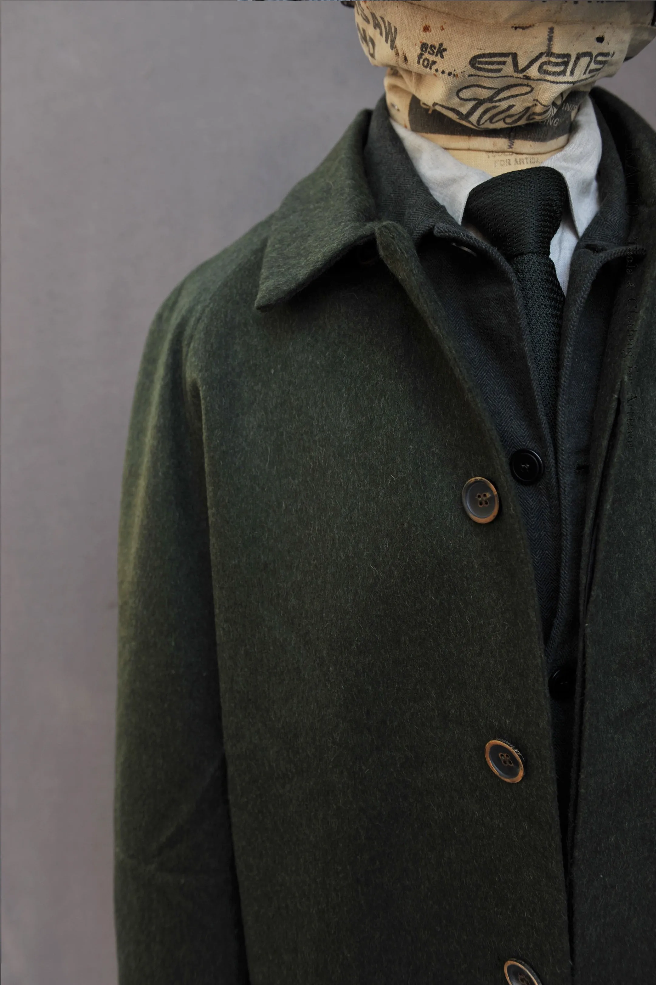 Raglan Sleeve A Coat - Deep Loden Green - M (Oversized)