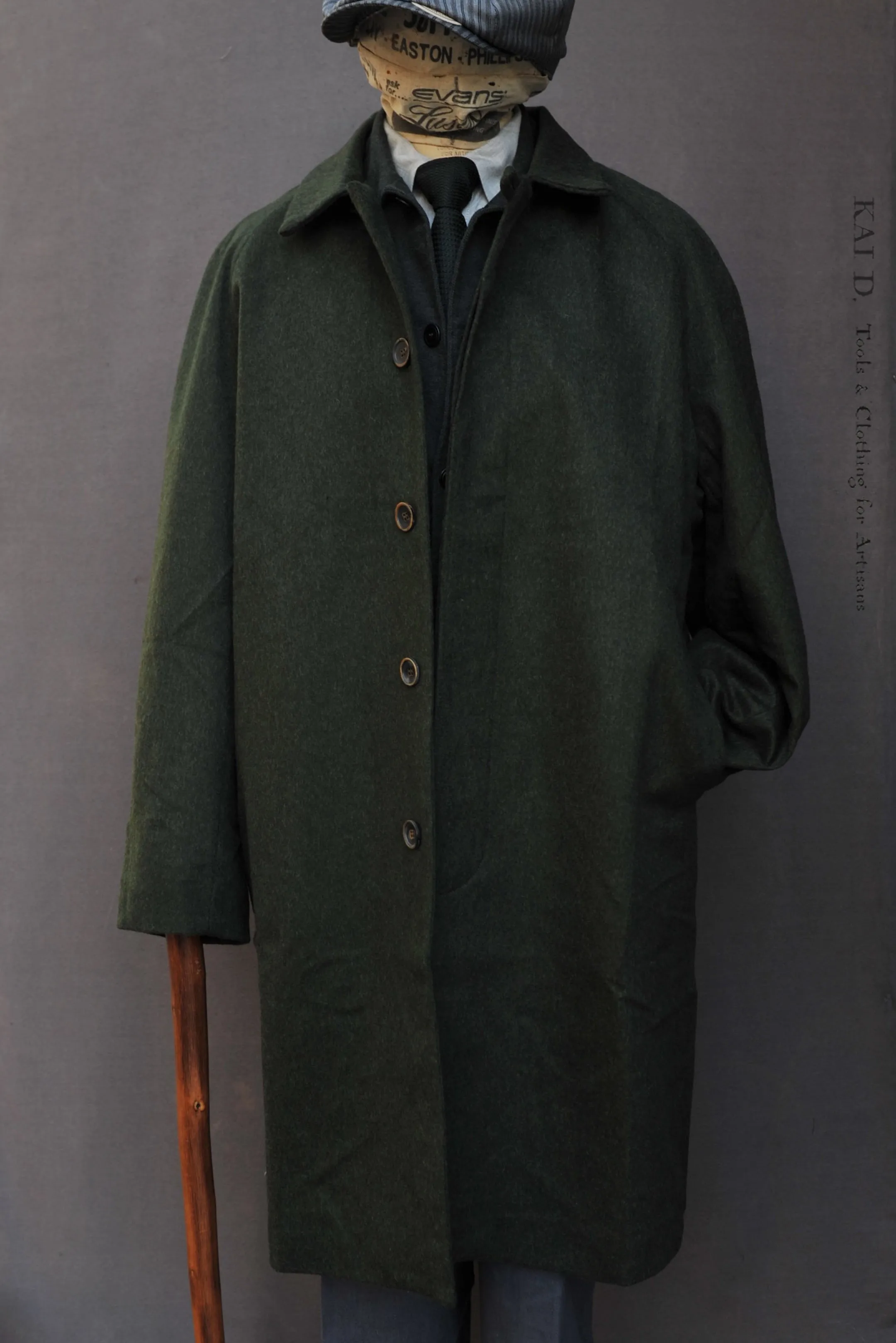 Raglan Sleeve A Coat - Deep Loden Green - M (Oversized)